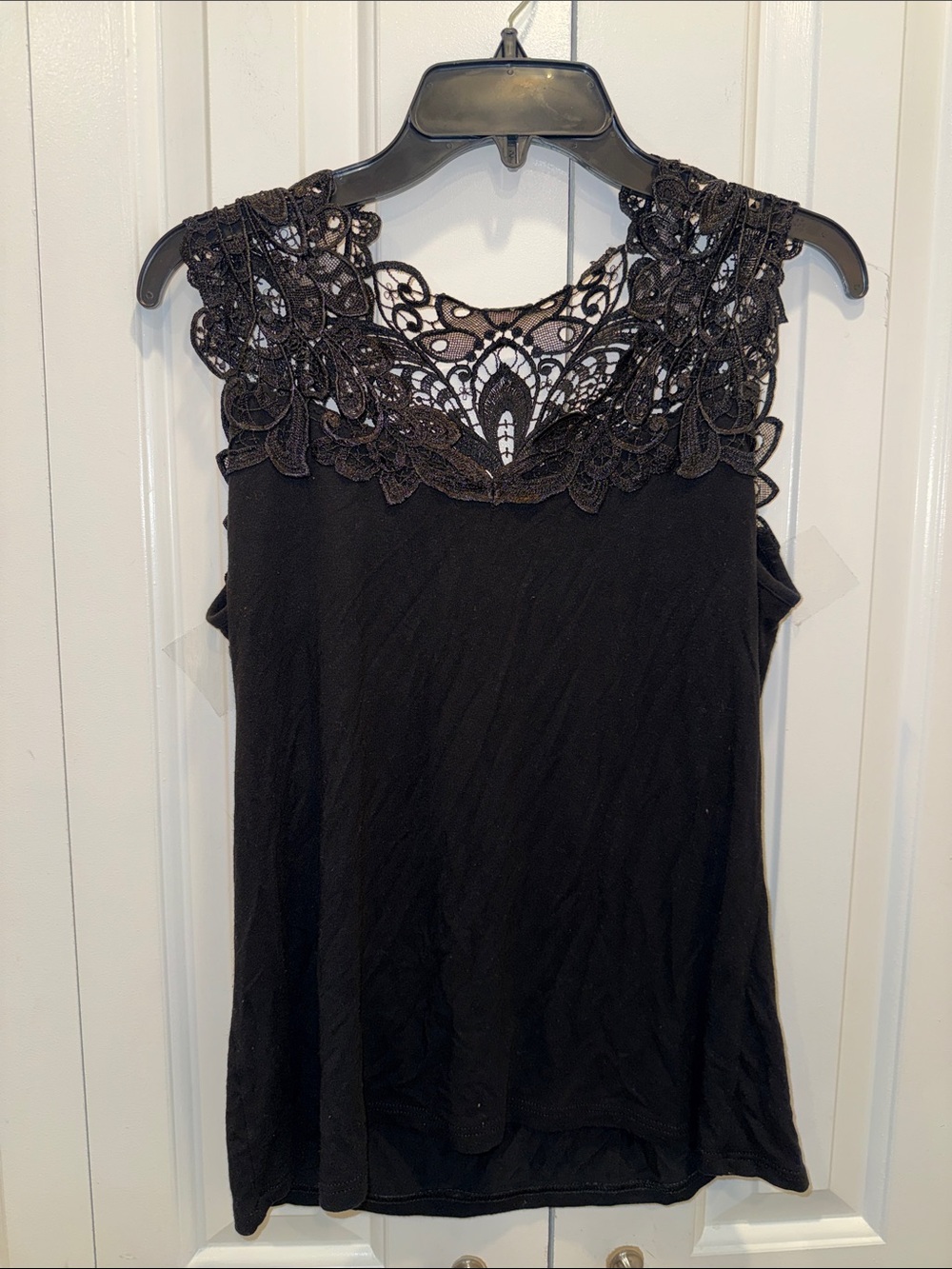 Arianne Lace Yoke Black Women's Camisole